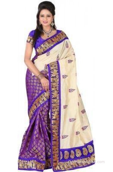 Alberts Embriodered Assam Silk Silk Sari